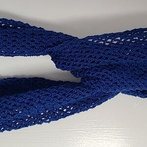 NWOT Hand Crafted crocheted Royal Blue scarf. Approx.…